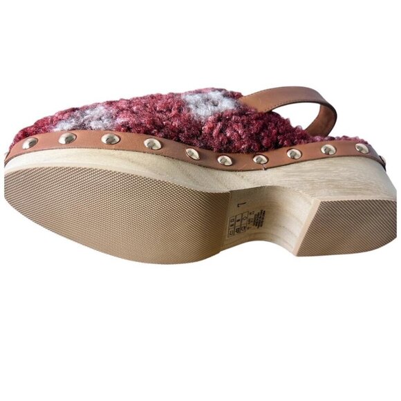 Kelsi Dagger Womens Rust Sherpa Warehouse Sling back Platform Clogs Sz 7 M New - Picture 4 of 9